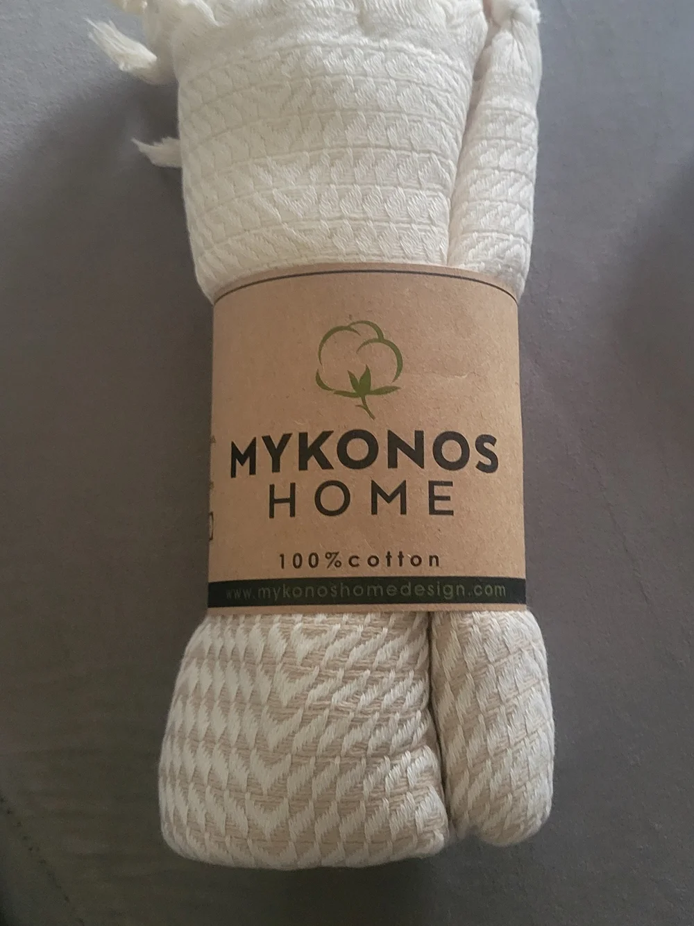 2 Mykonos Home 100% Cotton Hand Towels Cream 40